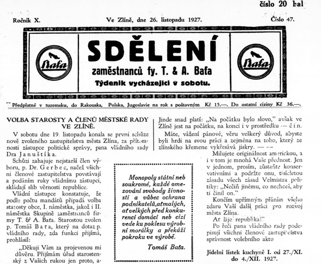 Sdělení, rok 1927